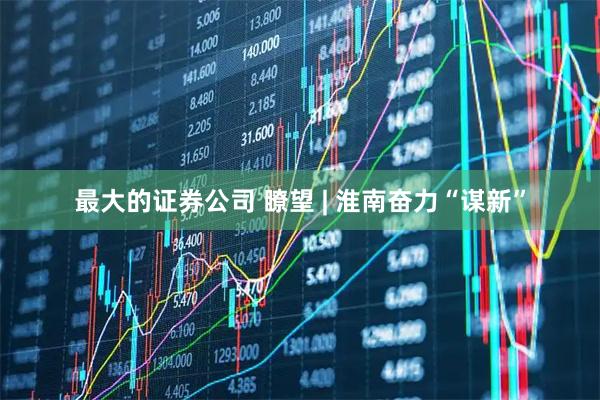 最大的证券公司 瞭望 | 淮南奋力“谋新”